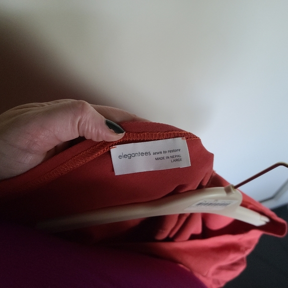 Elegantees pumpkin shirt, handmade EUC L - Picture 2 of 4